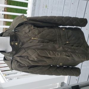 Old Navy Army Green Quilted Jacket with Detachable Hood and Lining, Larg…